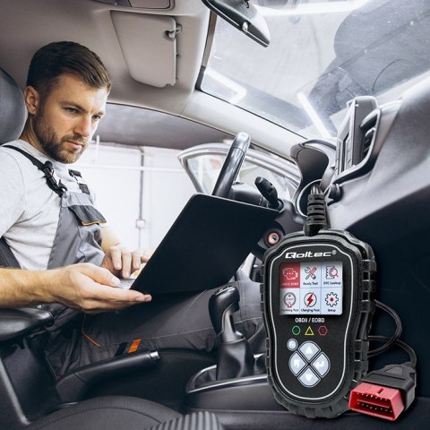 Qoltec Cyfrowy Tester diagnostyczny ProLine | OBD2 EOBD | Polskie MENU | 8V-25V | Dual System