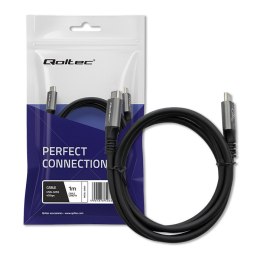 Qoltec Kabel USB4 Ultra-Fast Gen3 | USB-C PD 240W | 4K | 40Gb/s | 1m | Czarny