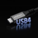 Qoltec Kabel USB4 Ultra-Fast Gen3 | USB-C PD 240W | 4K | 40Gb/s | 1m | Czarny