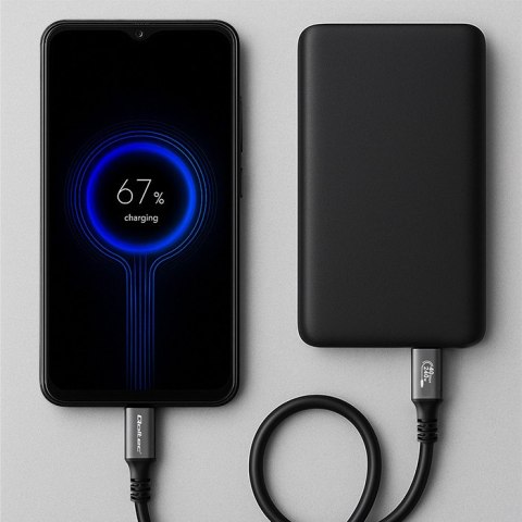 Qoltec Kabel USB4 Ultra-Fast Gen3 | USB-C PD 240W | 4K | 40Gb/s | 1m | Czarny