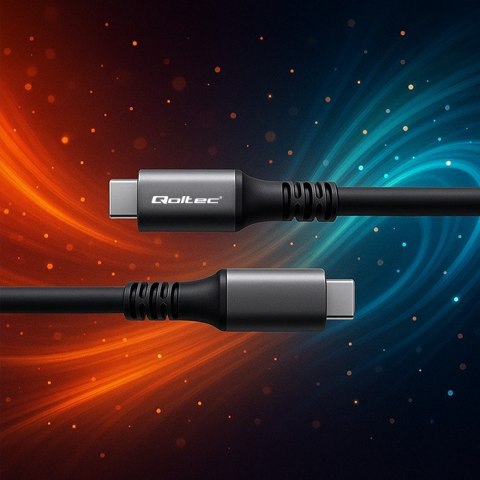 Qoltec Kabel USB4 Ultra-Fast Gen3 | USB-C PD 240W | 4K | 40Gb/s | 1m | Czarny