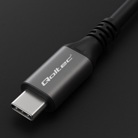 Qoltec Kabel USB4 Ultra-Fast Gen3 | USB-C PD 240W | 4K | 40Gb/s | 1m | Czarny