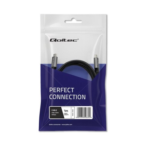 Qoltec Kabel USB4 Ultra-Fast Gen3 | USB-C PD 240W | 4K | 40Gb/s | 1m | Czarny