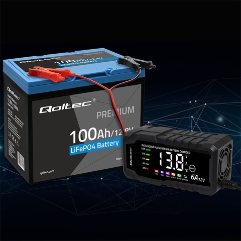 Qoltec Akumulator LiFePO4 | 12.8V | 100Ah | 1280Wh | BMS