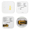 Qoltec Certyfikowany bezprzewodowy Czujnik tlenku węgla (czadu) z baterią | detektor CO | żywotność sensora 10 lat | alarm 85dB