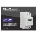 Qoltec Elektroniczny programator czasowy TIMER na szynę DIN z wbudowaną baterią | Haromonogram 7 dni | 16 programów