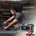 Qoltec Inteligentna mikroprocesorowa ładowarka 12V 10A | Prostownik z funkcją naprawy do akumulatora AGM GEL LiFePO4 | LCD