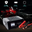Qoltec Inteligentna mikroprocesorowa ładowarka 12V 24V 25A| Prostownik z funkcją naprawy do akumulatora AGM GEL SLA | LCD