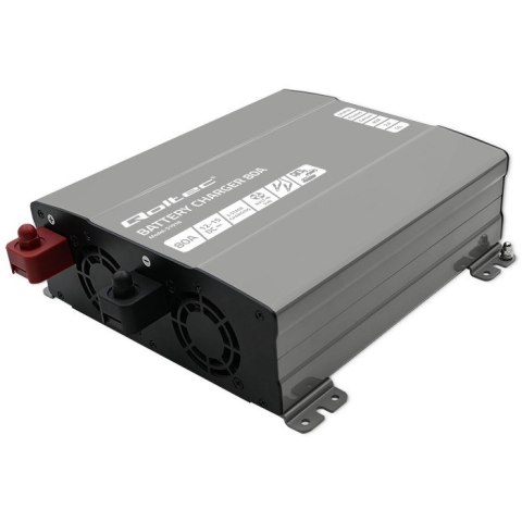 Qoltec Inteligentna profesjonalna ładowarka Monolith do akumulatorów LiFePO4 AGM GEL SLA | 80A | 12V | Szybkie ładowanie