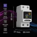 Qoltec Jednofazowy elektroniczny licznik watomierz | miernik zużycia energii | DIN35 | Zdalne sterowanie | Historia pomiaru | Wi