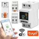 Qoltec Jednofazowy elektroniczny licznik watomierz | miernik zużycia energii | DIN35 | Zdalne sterowanie | Historia pomiaru | Wi