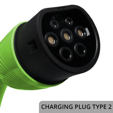 Qoltec Mobilna ładowarka do samochodu elektrycznego EV z regulacją 2w1 Typ2 | 11kW | 400V | Wi-fi | LCD | Przenośna | Wallbox | 
