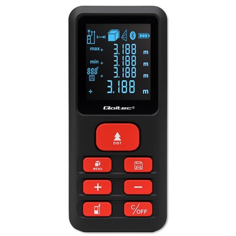 Qoltec Precyzyjny cyfrowy dalmierz laserowy | podświetlany LCD | 120m