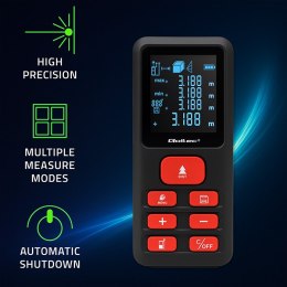 Qoltec Precyzyjny cyfrowy dalmierz laserowy | podświetlany LCD | 120m
