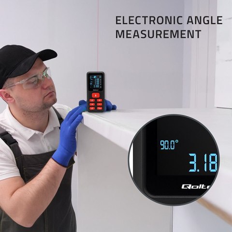 Qoltec Precyzyjny cyfrowy dalmierz laserowy | podświetlany LCD | 120m