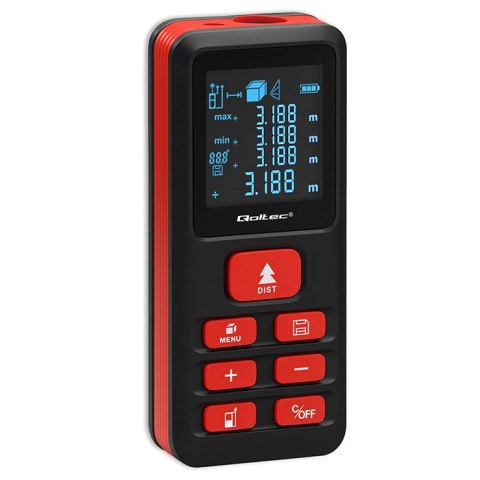Qoltec Precyzyjny cyfrowy dalmierz laserowy | podświetlany LCD | 120m