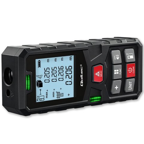 Qoltec Precyzyjny cyfrowy dalmierz laserowy z poziomicą | podświetlany LCD | 120m