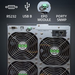 Qoltec Zasilacz awaryjny UPS 3- fazowy | 10kVA | LCD | EPO | USB | On-line | High frequency