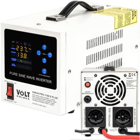 ZESTAW ZASILANIA AWARYJNEGO SINUS PRO 1100E PLUS (700/1100W) + LiFePO4 12,8V 100Ah(150A)