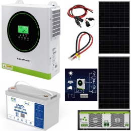 Zestaw Fotowoltaiczny Off-Grid 1500W | Inwerter MPPT + 2xPanel 500W + Akumulator LiFePO4 100Ah + Kable