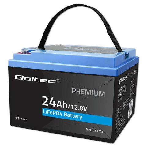 Qoltec Akumulator LiFePO4 Litowo-Żelazowo-Fosforanowy | 12.8V | 24Ah | 307.2Wh | BMS