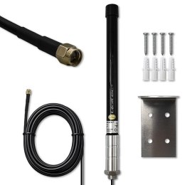 Qoltec Antena 4G LTE | 15dBi | dookólna | zewnętrzna | SMA | włókno szklane