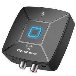 Qoltec Bezprzewodowy transmiter odbiornik Audio HiFi Home&Car| Bluetooth 6.0 | NFC | 2 x RCA | 1 x MiniJack 3.5mm| Mikrofon