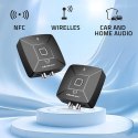 Qoltec Bezprzewodowy transmiter odbiornik Audio HiFi Home&Car| Bluetooth 6.0 | NFC | 2 x RCA | 1 x MiniJack 3.5mm| Mikrofon