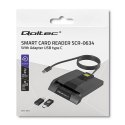 Qoltec Inteligentny czytnik chipowych kart ID SCR-0634 | USB typ C