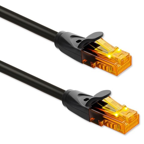 Qoltec Kabel Patchcord UTP | CAT6 | 2 x RJ-45 | High speed 1Gb/s | Pozłacane styki | 10m | czarny