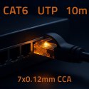 Qoltec Kabel Patchcord UTP | CAT6 | 2 x RJ-45 | High speed 1Gb/s | Pozłacane styki | 10m | czarny