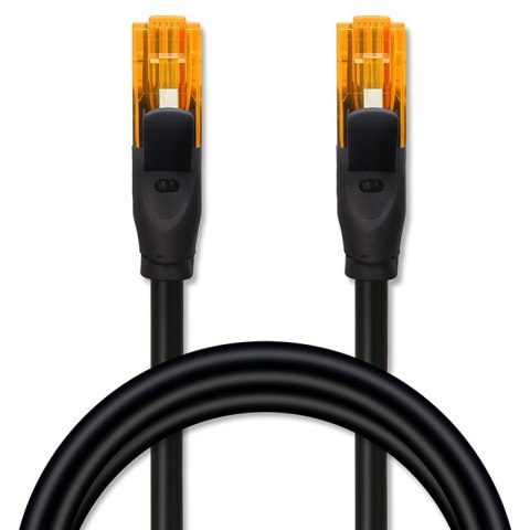 Qoltec Kabel Patchcord UTP | CAT6 | 2 x RJ-45 | High speed 1Gb/s | Pozłacane styki | 10m | czarny