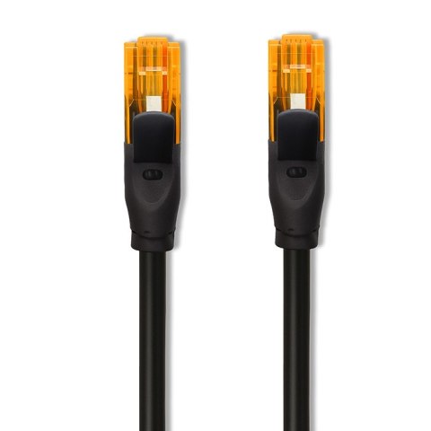 Qoltec Kabel Patchcord UTP | CAT6 | 2 x RJ-45 | High speed 1Gb/s | Pozłacane styki | 10m | czarny