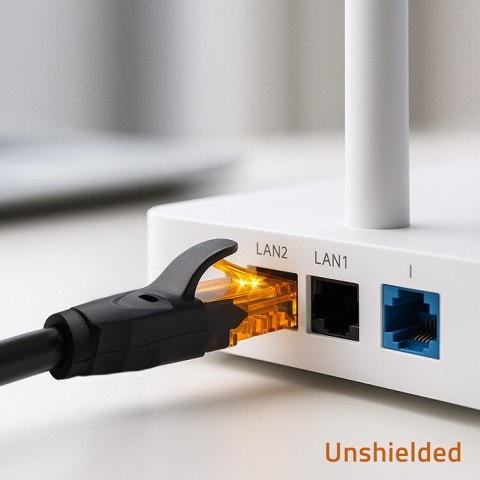 Qoltec Kabel Patchcord UTP | CAT6 | 2 x RJ-45 | High speed 1Gb/s | Pozłacane styki | 15m | czarny