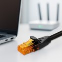 Qoltec Kabel Patchcord UTP | CAT6 | 2 x RJ-45 | High speed 1Gb/s | Pozłacane styki | 15m | czarny