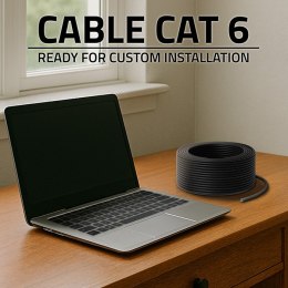 Qoltec Kabel Patchcord sieciowy skrętka UTP | CAT6 | High speed 1Gb/s | LAN | 100m | czarny