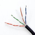Qoltec Kabel Patchcord sieciowy skrętka UTP | CAT6 | High speed 1Gb/s | LAN | 50m | czarny