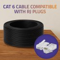 Qoltec Kabel Patchcord sieciowy skrętka UTP | CAT6 | High speed 1Gb/s | LAN | 50m | czarny