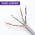 Qoltec Kabel Patchcord sieciowy skrętka UTP| Miedziany Cu |CAT6 | High speed 1Gb/s | LAN | 100m | szary