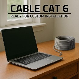 Qoltec Kabel Patchcord sieciowy skrętka UTP| Miedziany Cu |CAT6 | High speed 1Gb/s | LAN | 25m | szary