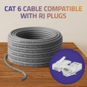 Qoltec Kabel Patchcord sieciowy skrętka UTP| Miedziany Cu |CAT6 | High speed 1Gb/s | LAN | 50m | szary