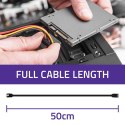 Qoltec Kabel SATA III męski / SATA III męski | 0.5m | czarny