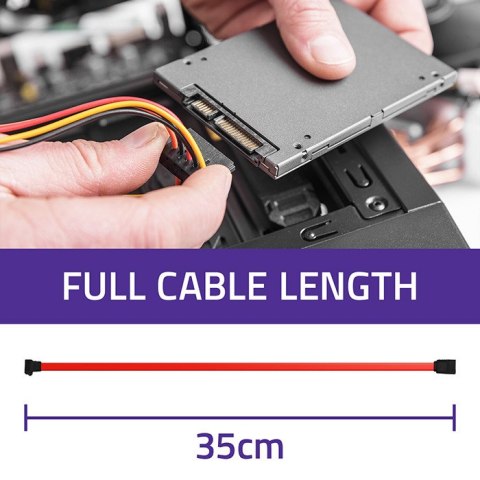 Qoltec Kabel SATA kątowy 0.35m