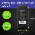 Qoltec Ładowarka do roweru elektrycznego 36V | 42V | 2A | C14-IEC-3P | +kabel zasilający