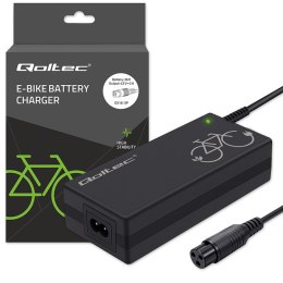 Qoltec Szybka Ładowarka do roweru elektrycznego 36V | 42V | 2A | 3P-GX16 | +kabel zasilający
