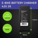 Qoltec Szybka Ładowarka do roweru elektrycznego 36V | 42V | 2A | 3P-GX16 | +kabel zasilający