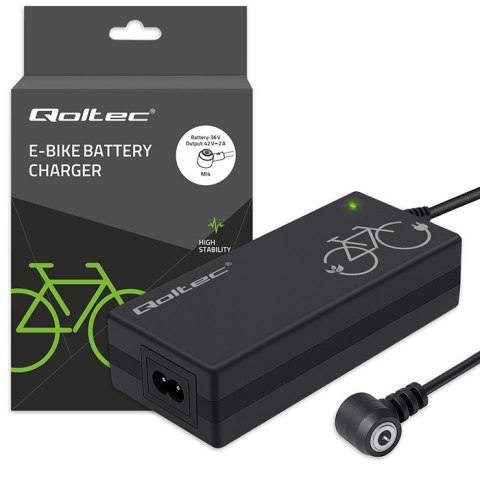 Qoltec Szybka Ładowarka do roweru elektrycznego 36V | 42V | 2A | Mi4 Magnetic TIP +kabel zasilający