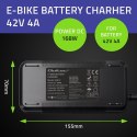 Qoltec Szybka Ładowarka do roweru skutera elektrycznego 36V | 42V | 4A | 5.5*2.1 +kabel zasilający