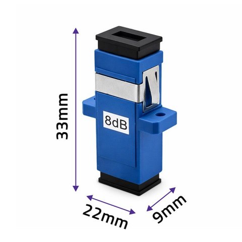 Qoltec Tłumik światłowodowy SC/UPC (F) - SC/UPC (F) | Singlemode | 8dB