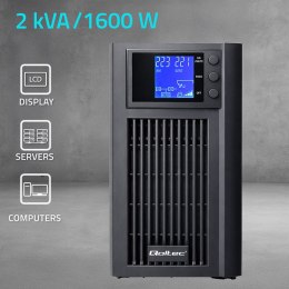 Qoltec Zasilacz awaryjny UPS Pure Sine Wave | 2kVA | 1600W | AVR | LCD | Czysty Sinus